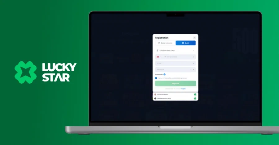 Registration on Lucky Star Casino