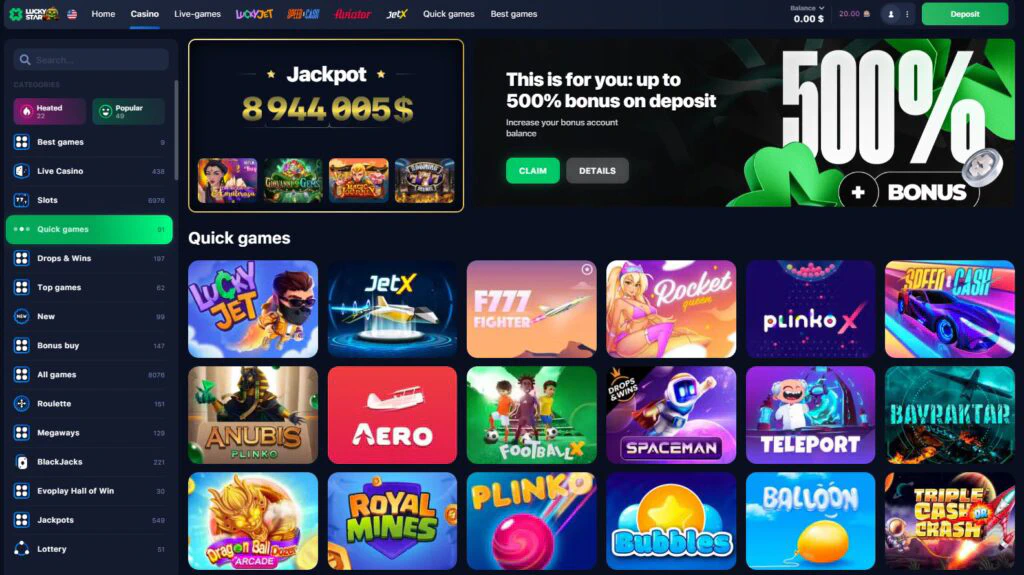 Lucky Star Online Casino Demo Account - lucky-starz.net